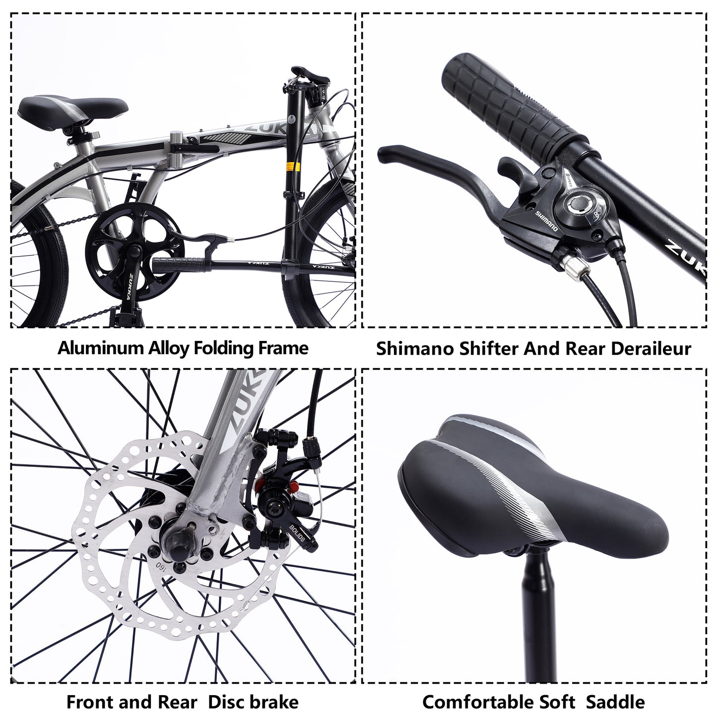 Xe đạp thành phố gấp 20"khung nhôm xe đạp gấp shimano 8 tốc độ